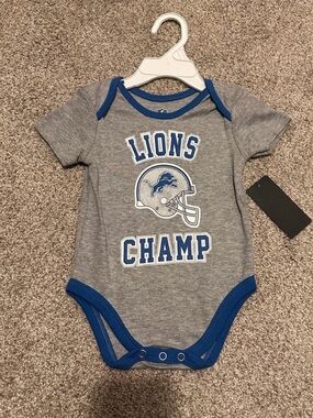 NFL Gray and Blue Detroit Lions Baby Bodysuit